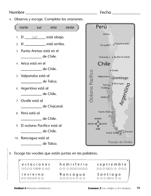 Hoja de trabajo de geografía