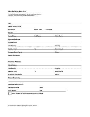 Rental Application Form