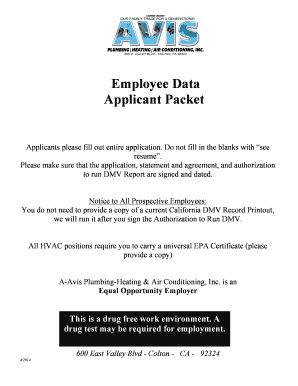 Employee Application Packet