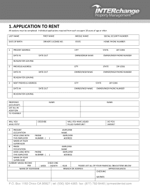California Rental Application Form
