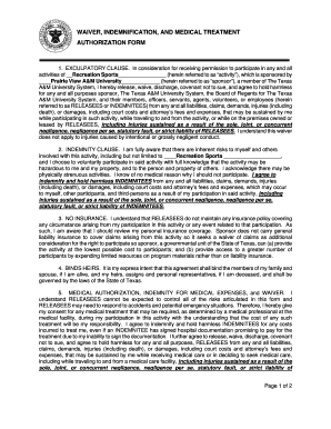 Prairie View A&M University Waiver Form