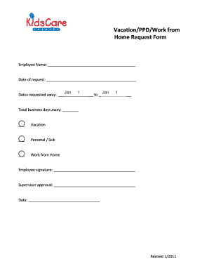 Vacation and Work from Home Request Form