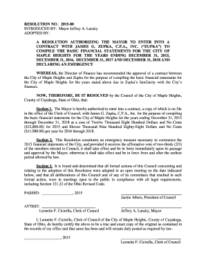 INTRODUCED BY Mayor Jeffrey A - mapleheightsnews