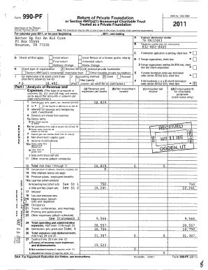 IRS Form 990-PF 2011