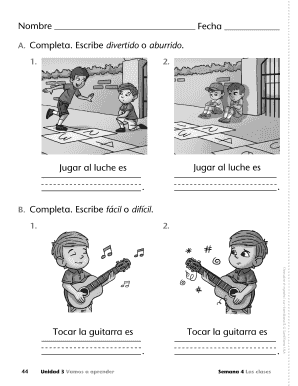 Hoja de trabajo de aprendizaje del español