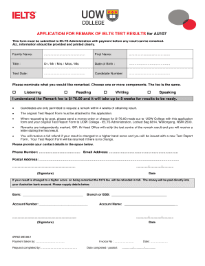 IELTS Test Result Remark Application