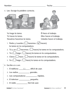 Ejercicio de español