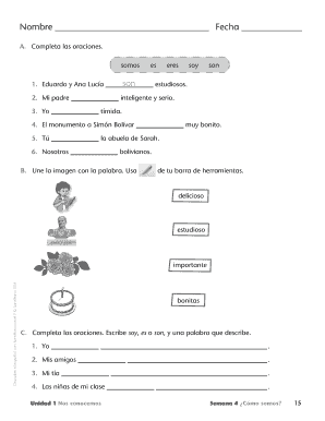 Formulario de Ejercicio de Español