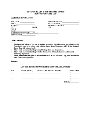 Adventure ATV Rental Agreement