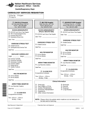 Cardiology Services Requisition Form