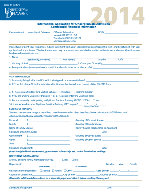 International Undergraduate Admission Form 14