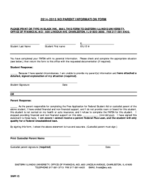 No Parent Information Form
