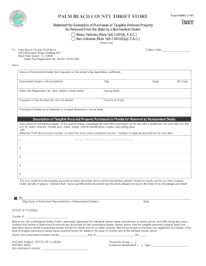 Florida Nonresident Dealer Exemption Form