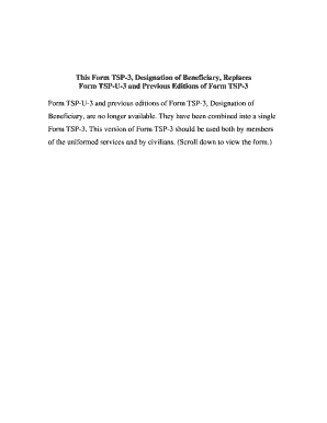 TSP-3 Designation of Beneficiary Form