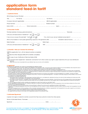 Standard Feed-in Tariff Application Form