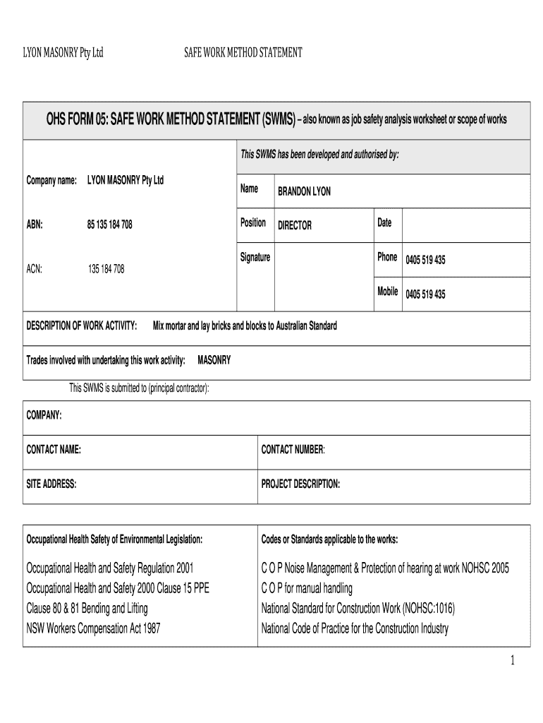 Driving And Transport Safe Work Method Statement Editable Swms Vrogue