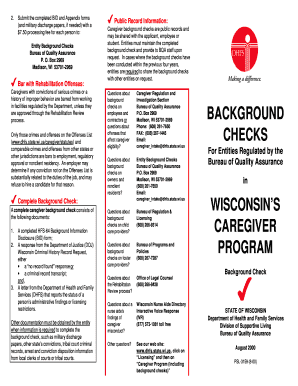 Wisconsin Caregiver Background Check Form