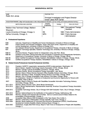 Biographical Sketch Form