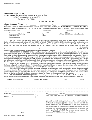 Deed of Trust for Bail Bond Security