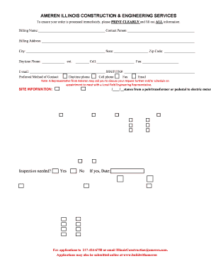 Ameren Illinois Construction & Engineering Services Form