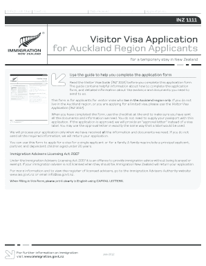 Visitor Visa Application for Auckland Region