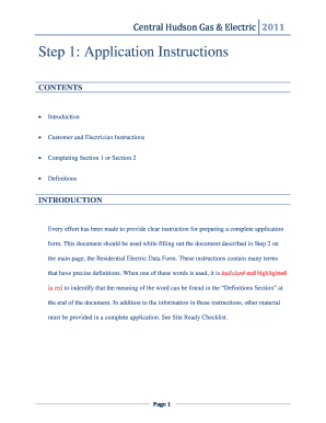 Residential Electric Data Form