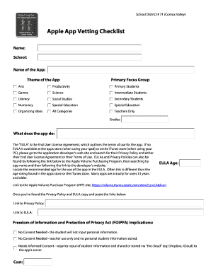 Apple App Vetting Checklist