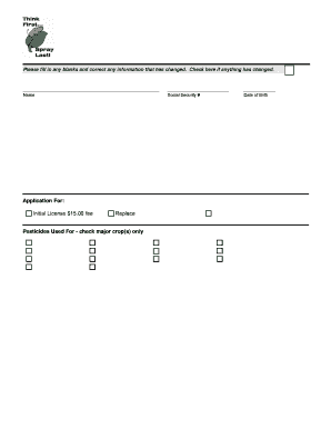 Agricultural Basic Pesticide Applicator License Application