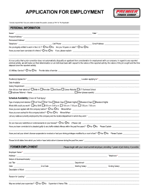 US Employment Application Form