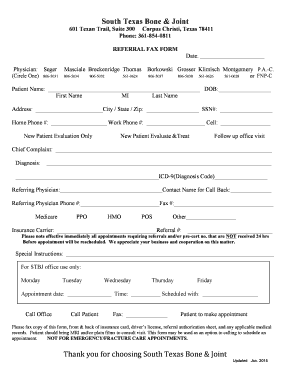 Referral Fax Form