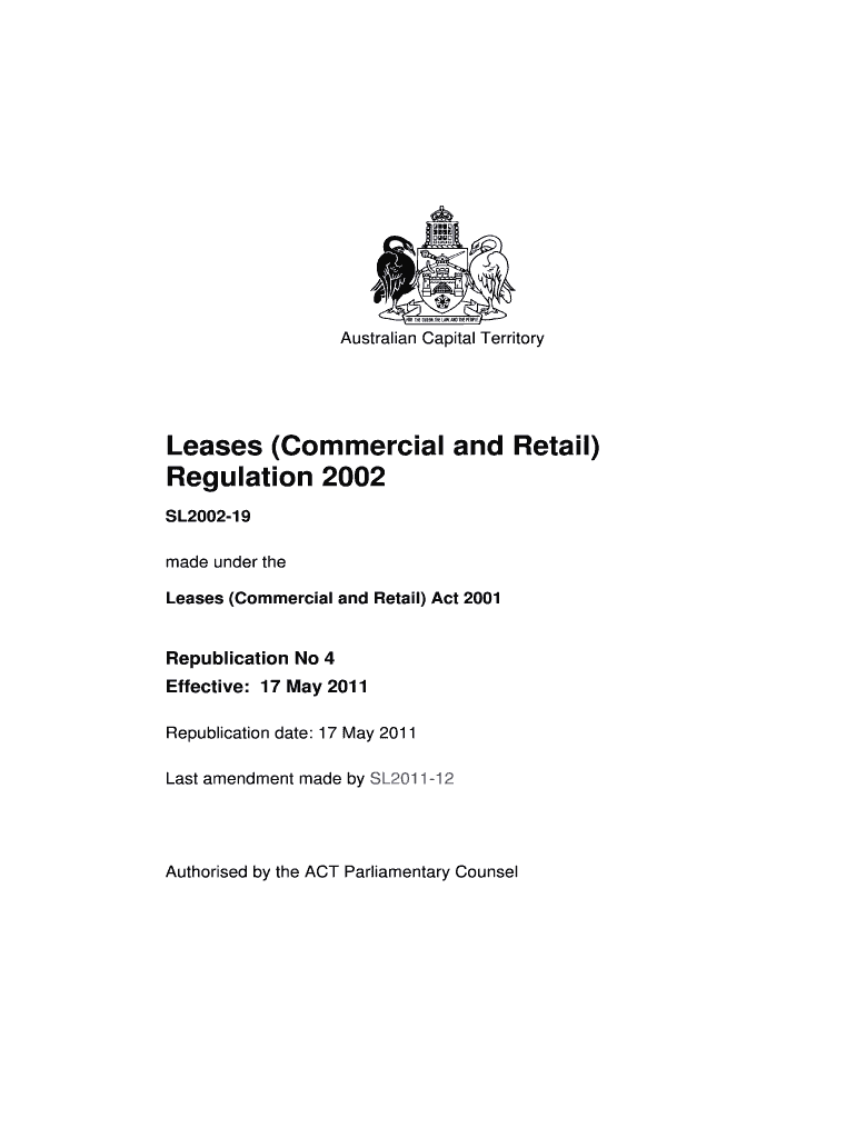 Fillable Online legislation act gov Leases Commercial and Retail