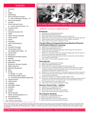 Winston-Salem State University Undergraduate Admission Application