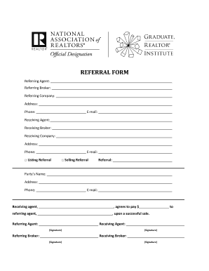 Real Estate Referral Agreement