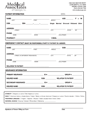 Patient Health History Form