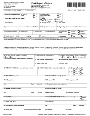 Minnesota Workers' Compensation First Report of Injury