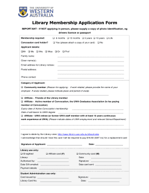 Library Membership Application Form