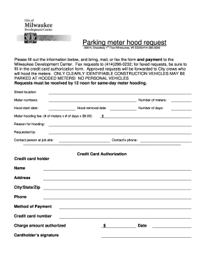 Parking Meter Hood Request Form