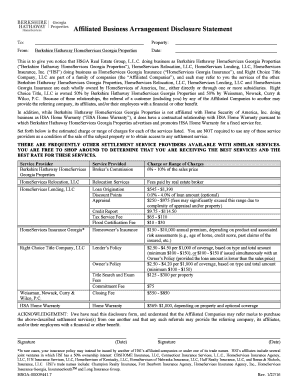 Affiliated Business Arrangement Disclosure Statement