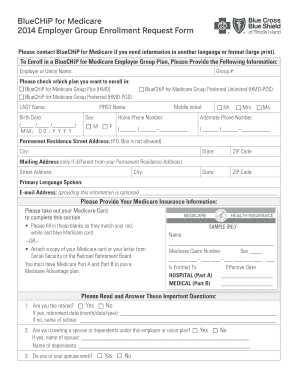 BlueCHiP for Medicare Employer Group Enrollment Request Form
