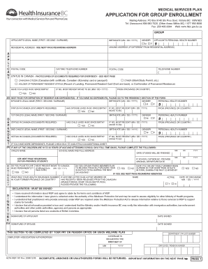 British Columbia Medical Services Plan Application