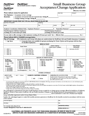 Small Business Group Health Insurance Application