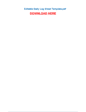 Editable Daily Log Sheet Template - Pdfsdocumentscom