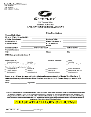 Application for Cash Account