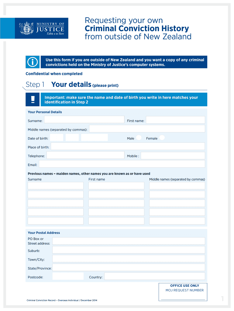 Nz Criminal Record Fill Online Printable Fillable Blank PdfFiller