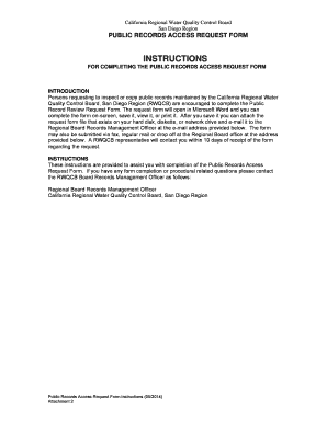 California Public Records Access Request Form