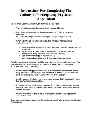 California Participating Physician Application