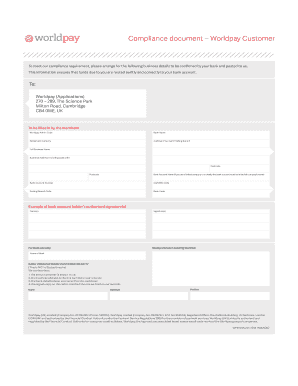 Worldpay Bank Verification Form