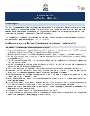 Lead Teacher Job Description