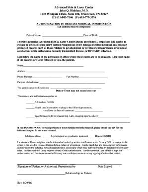 Authorization to Release Medical Information