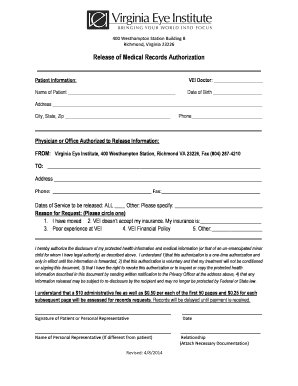 Release of Medical Records Authorization